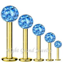 316L Surgical Stainless Steel Gold Plated Factory Price Lip Piercing Low